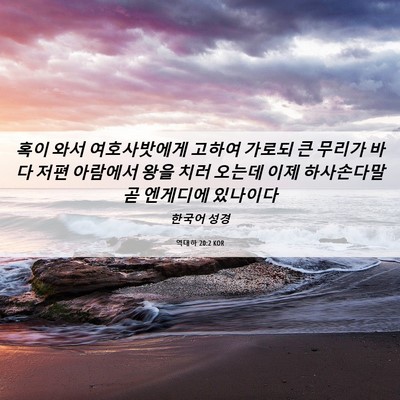 Picture 06 - 역대하 20:2 KOR - 혹이 와서 여호사밧에게 고하여 - Bible Verse Picture
