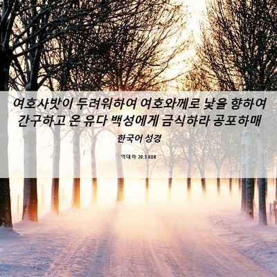 Picture 06 - 역대하 20:3 KOR - 여호사밧이 두려워하여 여호와께로 - Bible Verse Picture