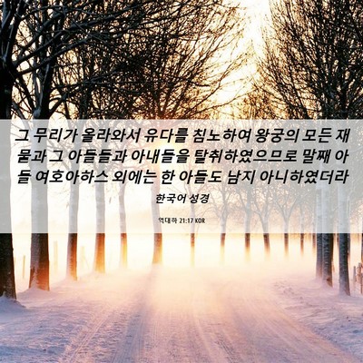 Picture 06 - 역대하 21:17 KOR - 그 무리가 올라와서 유다를 침노하여 - Bible Verse Picture