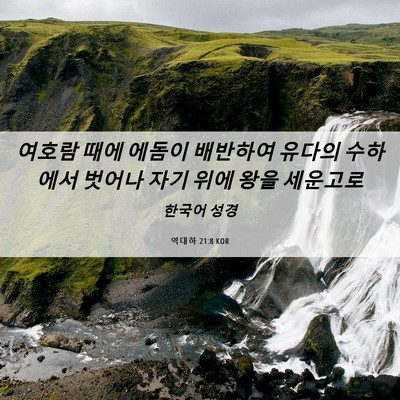 Picture 06 - 역대하 21:8 KOR - 여호람 때에 에돔이 배반하여 유다의 - Bible Verse Picture