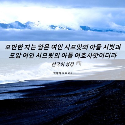 Picture 06 - 역대하 24:26 KOR - 모반한 자는 암몬 여인 시므앗의 - Bible Verse Picture
