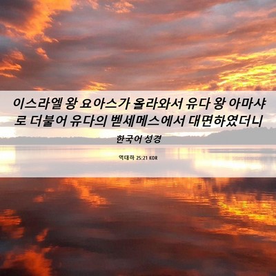Picture 06 - 역대하 25:21 KOR - 이스라엘 왕 요아스가 올라와서 유다 - Bible Verse Picture