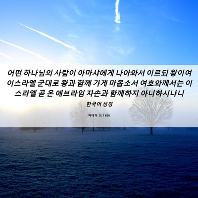 Picture 06 - 역대하 25:7 KOR - 어떤 하나님의 사람이 아마샤에게 - Bible Verse Picture
