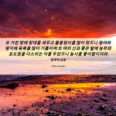 Picture 06 - 역대하 26:10 KOR - 또 거친 땅에 망대를 세우고 - Bible Verse Picture