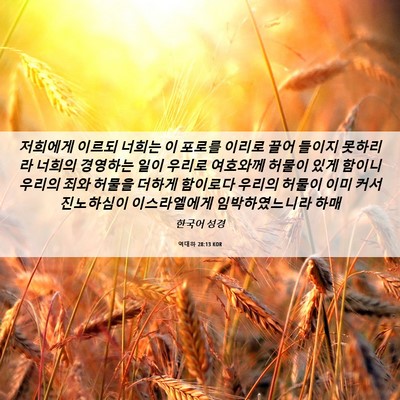 Picture 06 - 역대하 28:13 KOR - 저희에게 이르되 너희는 이 포로를 - Bible Verse Picture