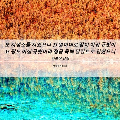 Picture 06 - 역대하 3:8 KOR - 또 지성소를 지었으니 전 넓이대로 - Bible Verse Picture