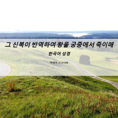 Picture 06 - 역대하 33:24 KOR - 그 신복이 반역하여 왕을 궁중에서 - Bible Verse Picture