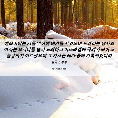 Picture 06 - 역대하 35:25 KOR - 예레미야는 저를 위하여 애가를 - Bible Verse Picture