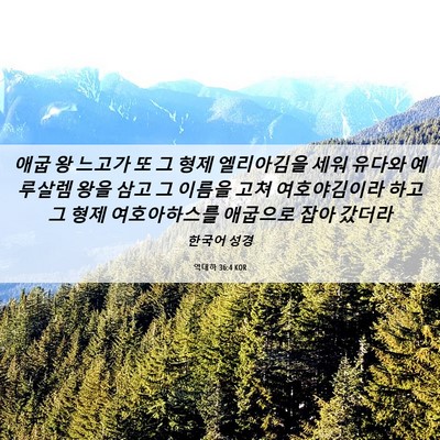 Picture 06 - 역대하 36:4 KOR - 애굽 왕 느고가 또 그 형제 - Bible Verse Picture