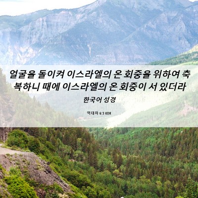 Picture 06 - 역대하 6:3 KOR - 얼굴을 돌이켜 이스라엘의 온 회중을 - Bible Verse Picture