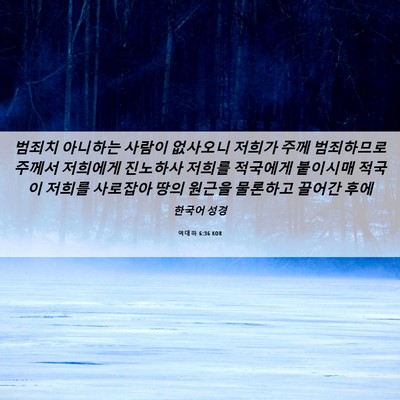 Picture 06 - 역대하 6:36 KOR - 범죄치 아니하는 사람이 없사오니 - Bible Verse Picture