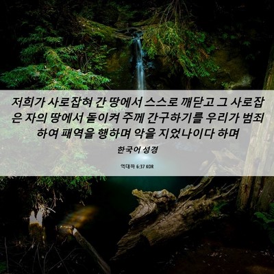 Picture 06 - 역대하 6:37 KOR - 저희가 사로잡혀 간 땅에서 스스로 - Bible Verse Picture