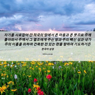 Picture 06 - 역대하 6:38 KOR - 자기를 사로잡아 간 적국의 땅에서 - Bible Verse Picture