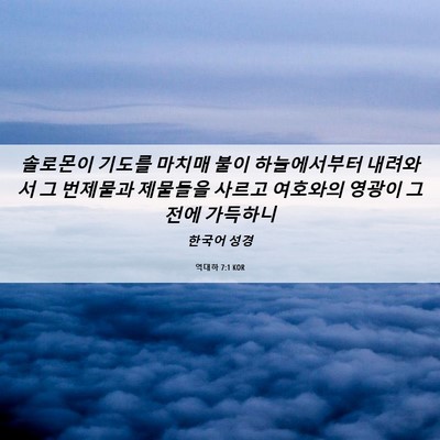 Picture 06 - 역대하 7:1 KOR - 솔로몬이 기도를 마치매 불이 - Bible Verse Picture