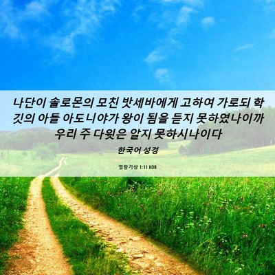 Picture 06 - 열왕기상 1:11 KOR - 나단이 솔로몬의 모친 밧세바에게 - Bible Verse Picture
