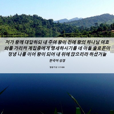 Picture 06 - 열왕기상 1:17 KOR - 저가 왕께 대답하되 내 주여 왕이 - Bible Verse Picture