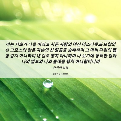 Picture 06 - 열왕기상 11:33 KOR - 이는 저희가 나를 버리고 시돈 - Bible Verse Picture