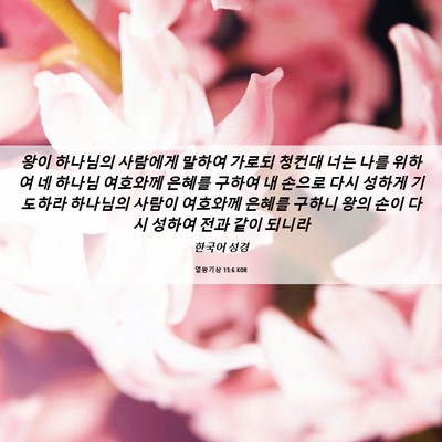 Picture 06 - 열왕기상 13:6 KOR - 왕이 하나님의 사람에게 말하여 - Bible Verse Picture