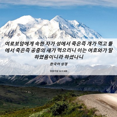 Picture 06 - 열왕기상 14:11 KOR - 여로보암에게 속한 자가 성에서 - Bible Verse Picture