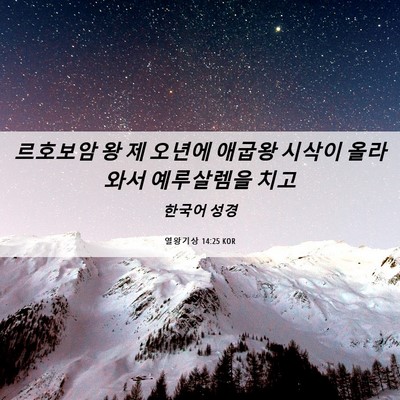 Picture 06 - 열왕기상 14:25 KOR - 르호보암 왕 제 오년에 애굽왕 - Bible Verse Picture