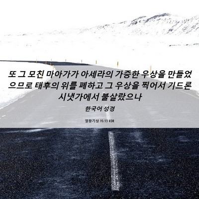 Picture 06 - 열왕기상 15:13 KOR - 또 그 모친 마아가가 아세라의 - Bible Verse Picture