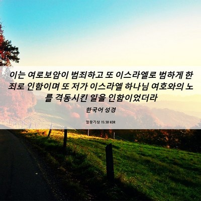 Picture 06 - 열왕기상 15:30 KOR - 이는 여로보암이 범죄하고 또 - Bible Verse Picture
