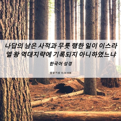 Picture 06 - 열왕기상 15:31 KOR - 나답의 남은 사적과 무릇 행한 일이 - Bible Verse Picture