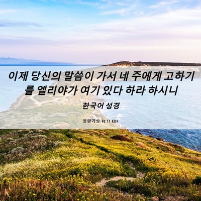 Picture 06 - 열왕기상 18:11 KOR - 이제 당신의 말씀이 가서 네 주에게 - Bible Verse Picture