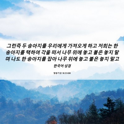 Picture 06 - 열왕기상 18:23 KOR - 그런즉 두 송아지를 우리에게 - Bible Verse Picture