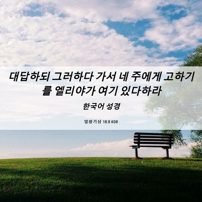 Picture 06 - 열왕기상 18:8 KOR - 대답하되 그러하다 가서 네 주에게 - Bible Verse Picture