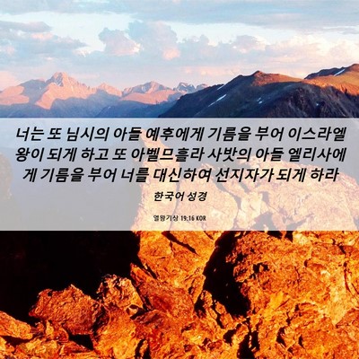 Picture 06 - 열왕기상 19:16 KOR - 너는 또 님시의 아들 예후에게 - Bible Verse Picture