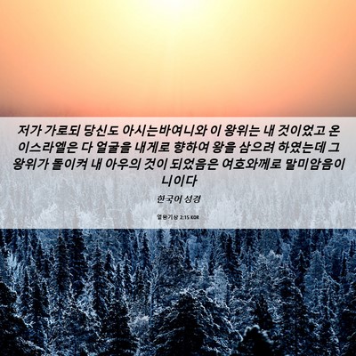 Picture 06 - 열왕기상 2:15 KOR - 저가 가로되 당신도 아시는바여니와 - Bible Verse Picture