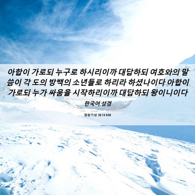 Picture 06 - 열왕기상 20:14 KOR - 아합이 가로되 누구로 하시리이까 - Bible Verse Picture