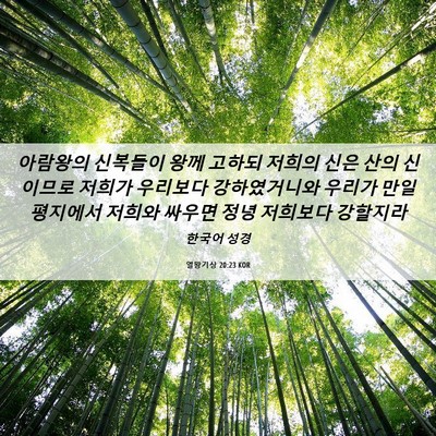 Picture 06 - 열왕기상 20:23 KOR - 아람왕의 신복들이 왕께 고하되 - Bible Verse Picture