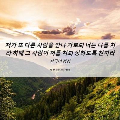 Picture 06 - 열왕기상 20:37 KOR - 저가 또 다른 사람을 만나 가로되 - Bible Verse Picture