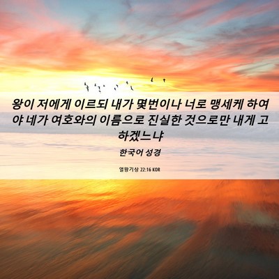 Picture 06 - 열왕기상 22:16 KOR - 왕이 저에게 이르되 내가 몇번이나 - Bible Verse Picture
