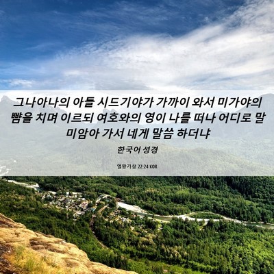 Picture 06 - 열왕기상 22:24 KOR - 그나아나의 아들 시드기야가 가까이 - Bible Verse Picture