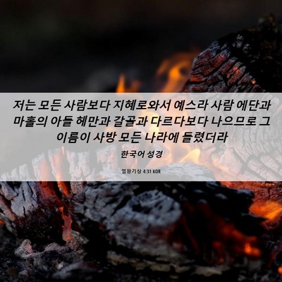 Picture 06 - 열왕기상 4:31 KOR - 저는 모든 사람보다 지혜로와서 - Bible Verse Picture