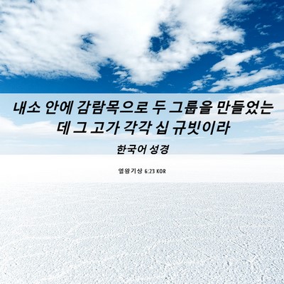 Picture 06 - 열왕기상 6:23 KOR - 내소 안에 감람목으로 두 그룹을 - Bible Verse Picture