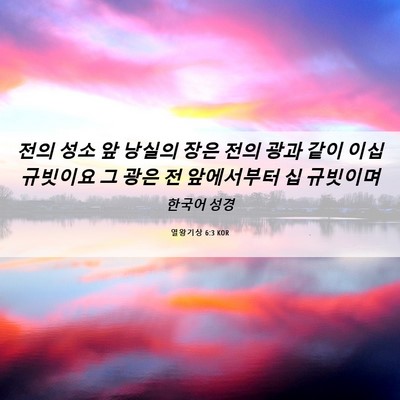 Picture 06 - 열왕기상 6:3 KOR - 전의 성소 앞 낭실의 장은 전의 광과 - Bible Verse Picture