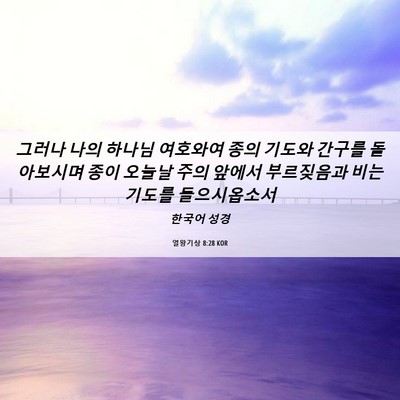 Picture 06 - 열왕기상 8:28 KOR - 그러나 나의 하나님 여호와여 종의 - Bible Verse Picture