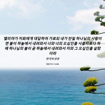 Picture 06 - 열왕기하 1:12 KOR - 엘리야가 저희에게 대답하여 가로되 - Bible Verse Picture