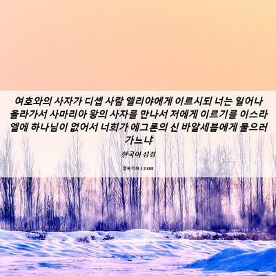 Picture 06 - 열왕기하 1:3 KOR - 여호와의 사자가 디셉 사람 - Bible Verse Picture