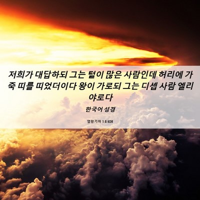Picture 06 - 열왕기하 1:8 KOR - 저희가 대답하되 그는 털이 많은 - Bible Verse Picture