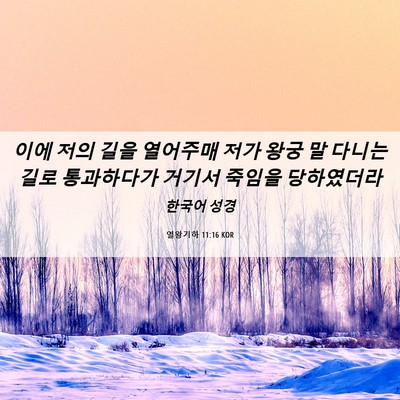Picture 06 - 열왕기하 11:16 KOR - 이에 저의 길을 열어주매 저가 왕궁 - Bible Verse Picture