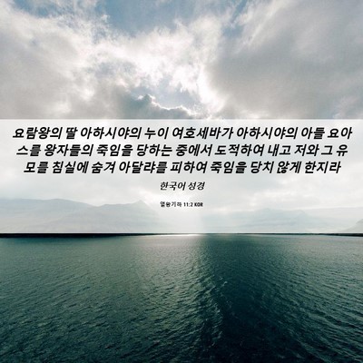 Picture 06 - 열왕기하 11:2 KOR - 요람왕의 딸 아하시야의 누이 - Bible Verse Picture