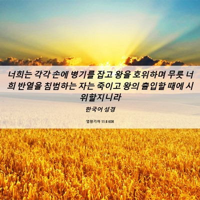 Picture 06 - 열왕기하 11:8 KOR - 너희는 각각 손에 병기를 잡고 왕을 - Bible Verse Picture
