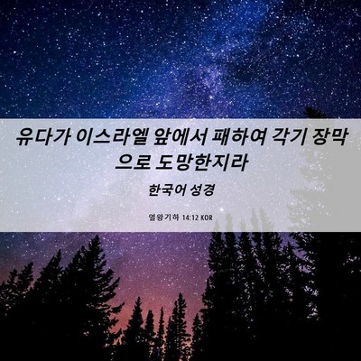 Picture 06 - 열왕기하 14:12 KOR - 유다가 이스라엘 앞에서 패하여 각기 - Bible Verse Picture