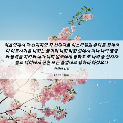 Picture 06 - 열왕기하 17:13 KOR - 여호와께서 각 선지자와 각 선견자로 - Bible Verse Picture