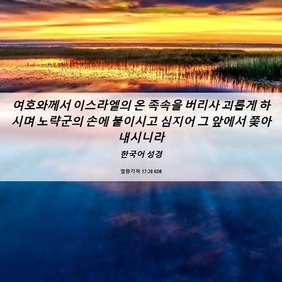 Picture 06 - 열왕기하 17:20 KOR - 여호와께서 이스라엘의 온 족속을 - Bible Verse Picture
